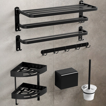 Stylish Black Bathroom Accessory Set Stainless Steel Fixtures