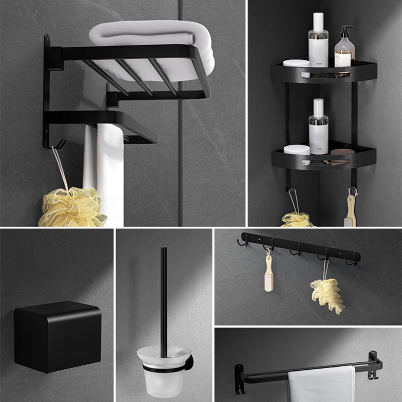 Stylish Black Bathroom Accessory Set Stainless Steel Fixtures