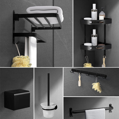 Stylish Black Bathroom Accessory Set Stainless Steel Fixtures