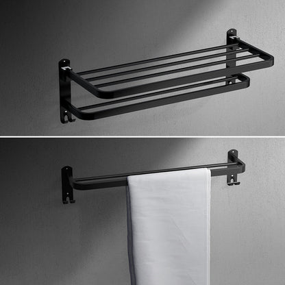 Stylish Black Bathroom Accessory Set Stainless Steel Fixtures