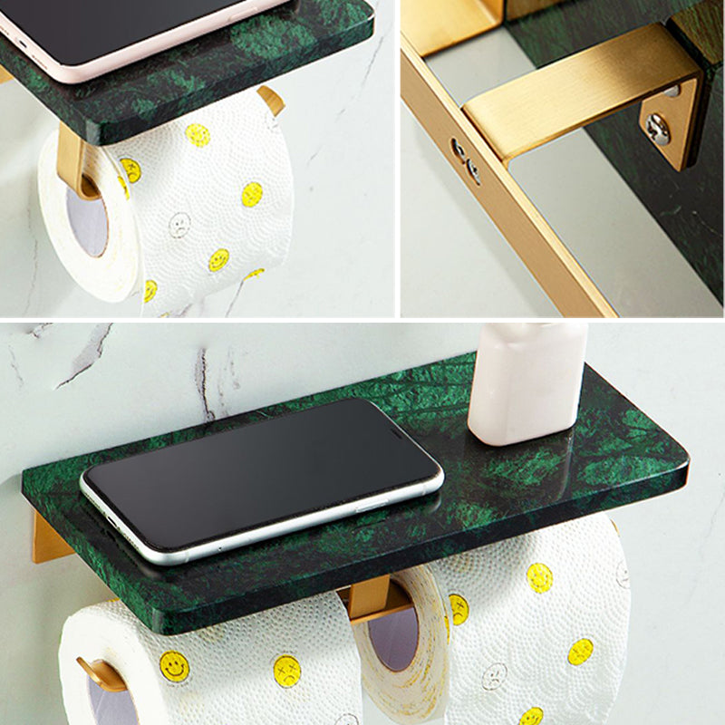 Luxury Brass Bathroom Hardware Set with Marble Accents