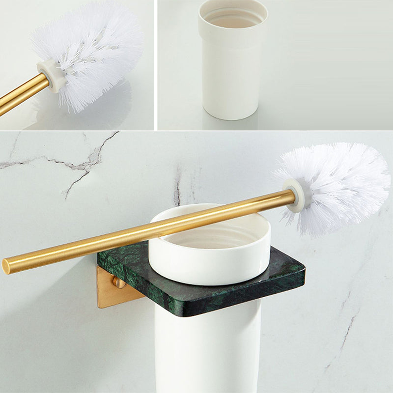 Luxury Brass Bathroom Hardware Set with Marble Accents