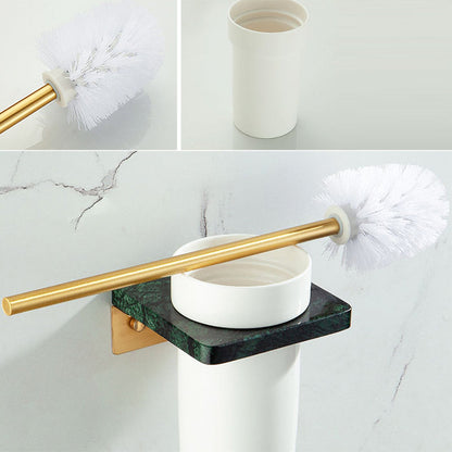 Luxury Brass Bathroom Hardware Set with Marble Accents