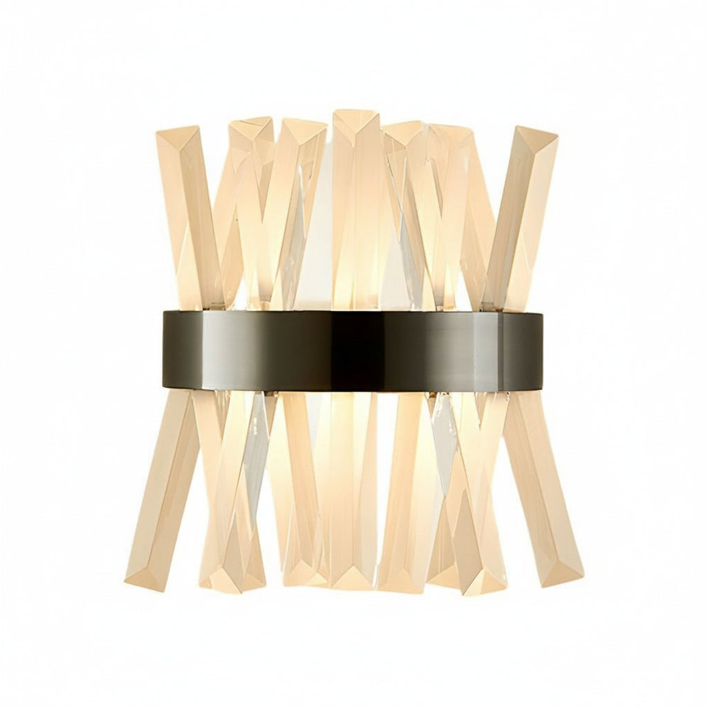 Elegant Glass Wall Lamp Stainless Steel LED Lighting Fixture