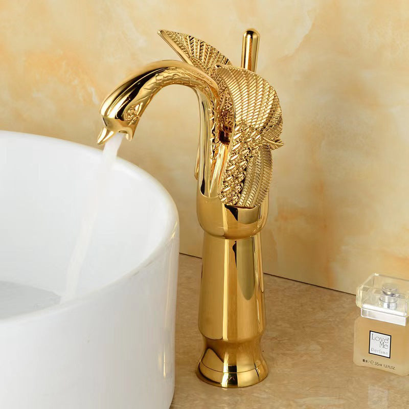Luxury Brass Bathroom Faucet Single Handle Mixer Tap