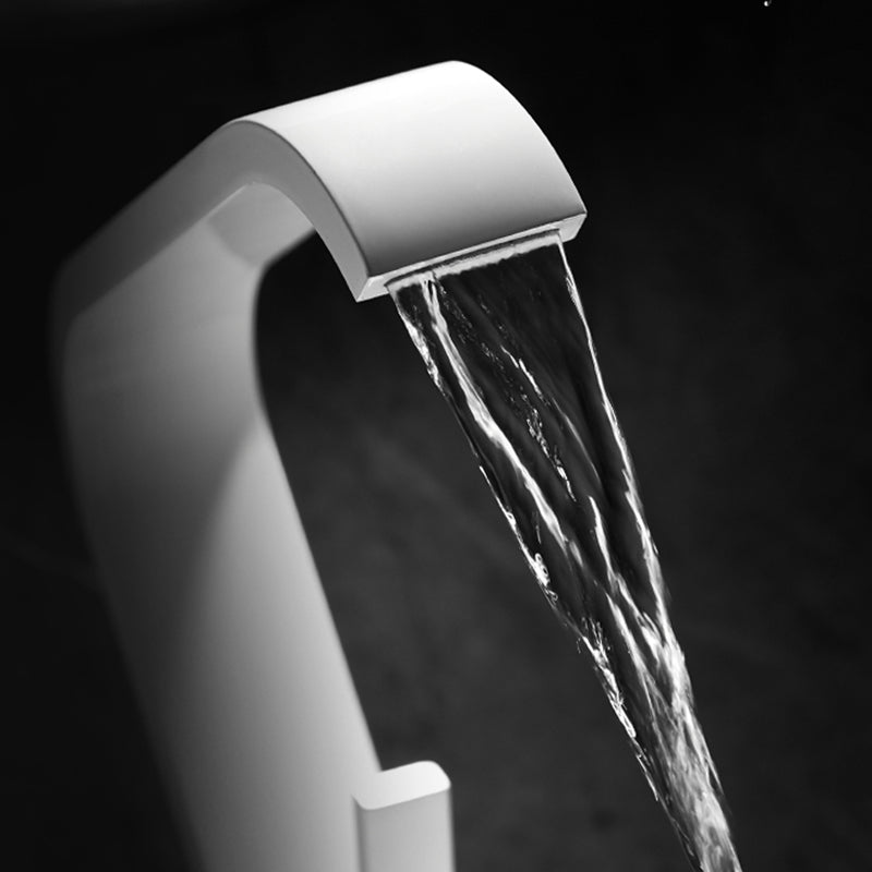 Contemporary Chrome Widespread Bathroom Sink Faucet