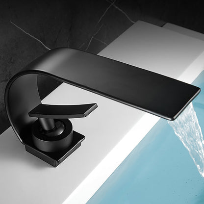 Contemporary Chrome Widespread Bathroom Sink Faucet