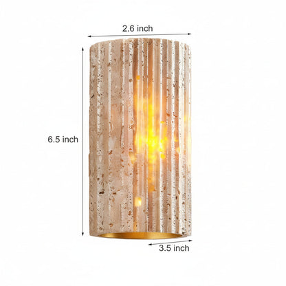 Slim LED Wall Light - Natural Stone Finish