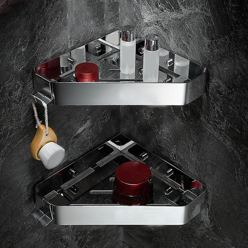 Modern 2-Piece Stainless Steel Bathroom Shelf Set