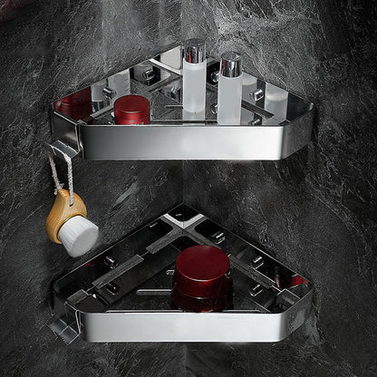 Modern 2-Piece Stainless Steel Bathroom Shelf Set