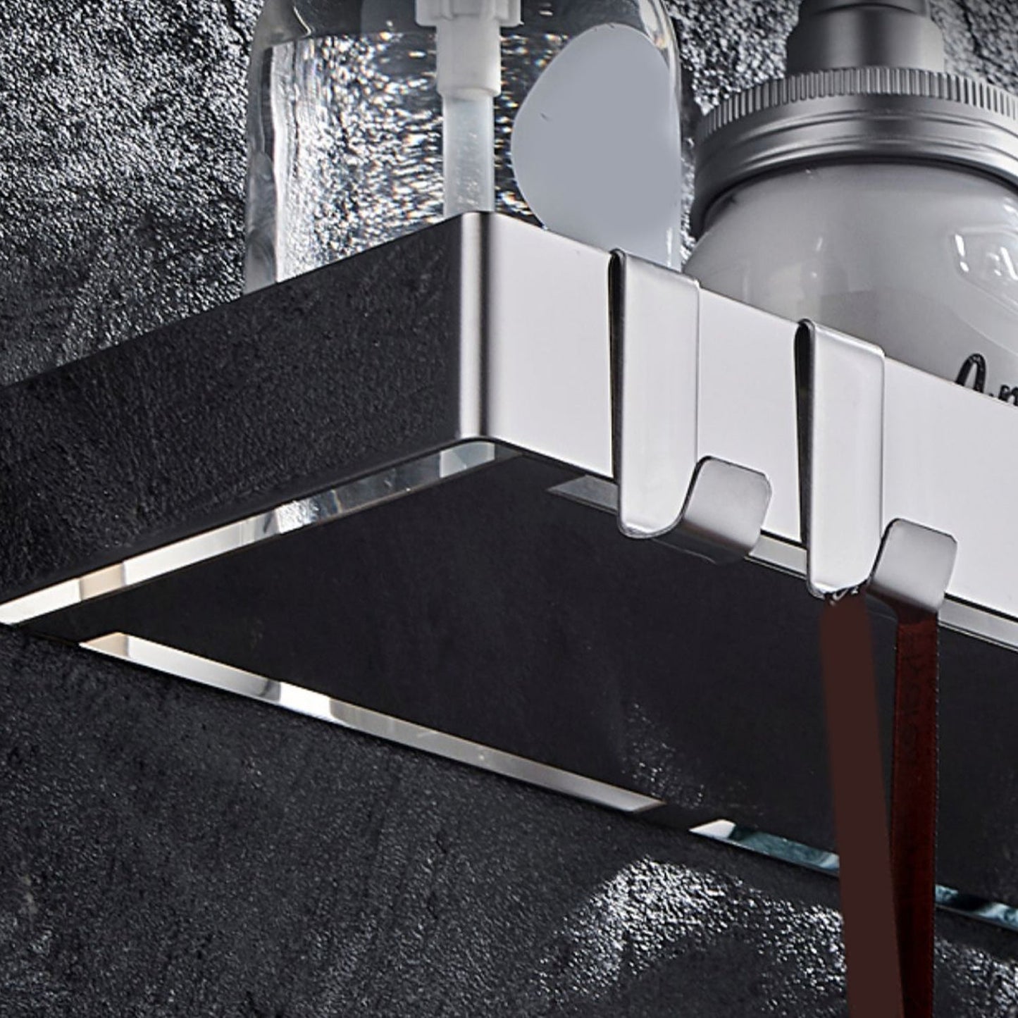 Modern 2-Piece Stainless Steel Bathroom Shelf Set