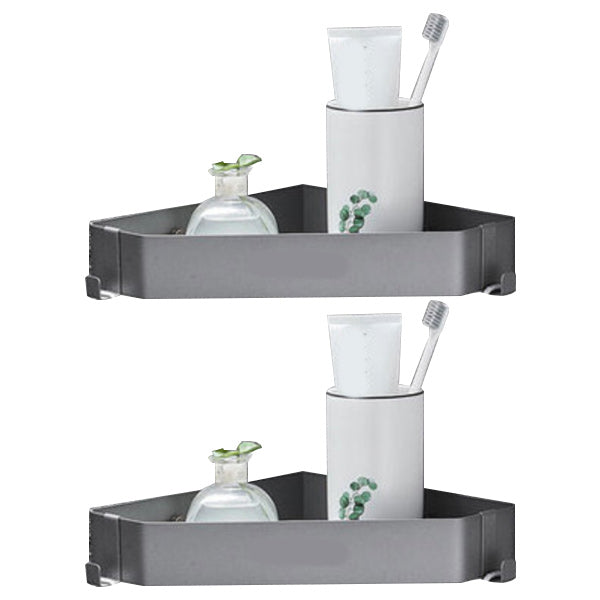 Modern 2-Piece Stainless Steel Bathroom Shelf Set