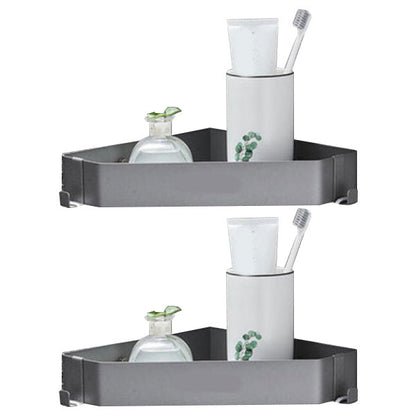 Modern 2-Piece Stainless Steel Bathroom Shelf Set