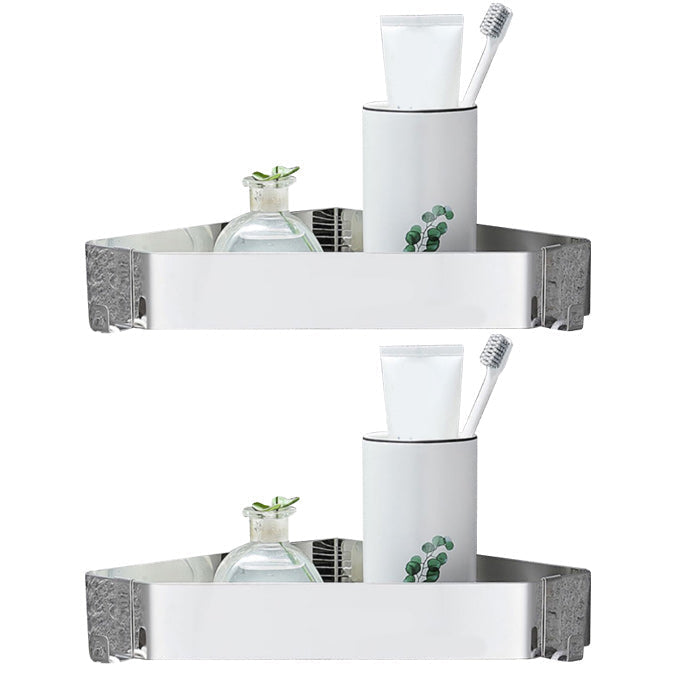 Modern 2-Piece Stainless Steel Bathroom Shelf Set