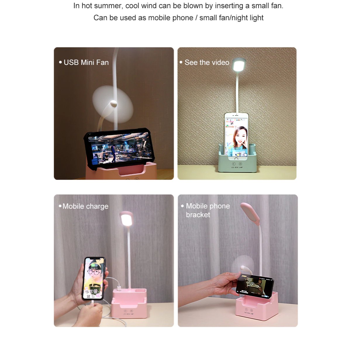 Compact Desk Lamp with Phone Stand