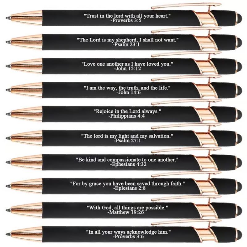 Inspiring Christian Quote Ballpoint Pens - 10 Pack