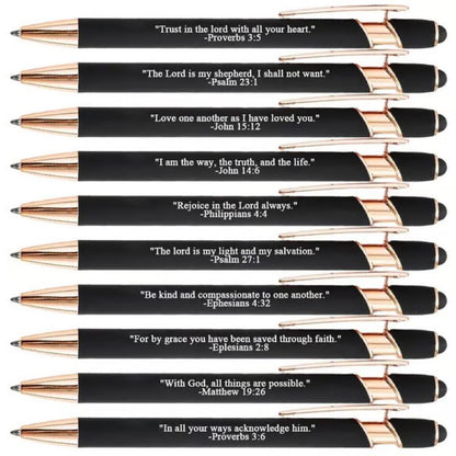 Inspiring Christian Quote Ballpoint Pens - 10 Pack