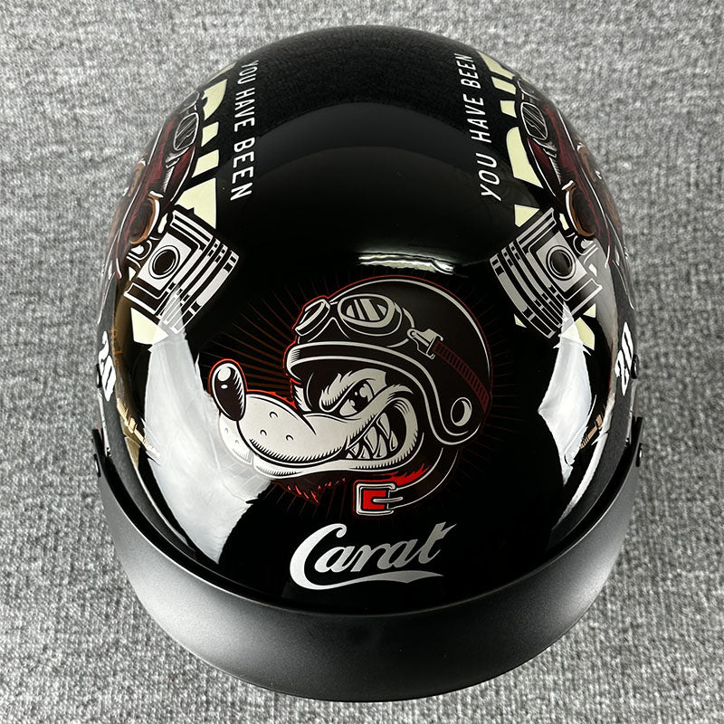 Sleek Chopper Motorcycle Helmet with Simple Style