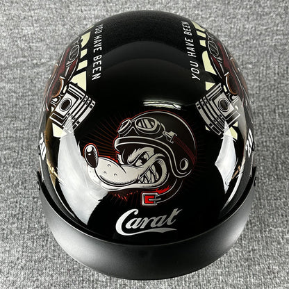 Sleek Chopper Motorcycle Helmet with Simple Style