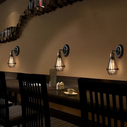 Rustic Metal Adjustable Wall Light Fixture