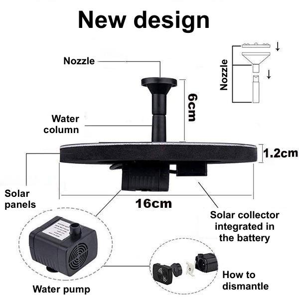 Solar Powered Garden Fountain for Outdoor Floors