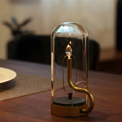 Elegant Glass Dome LED Candle Table Lamp - Cofik