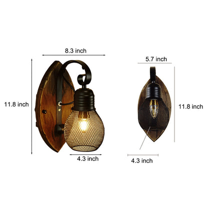 Vintage Metal Cage Pendant Wall Light