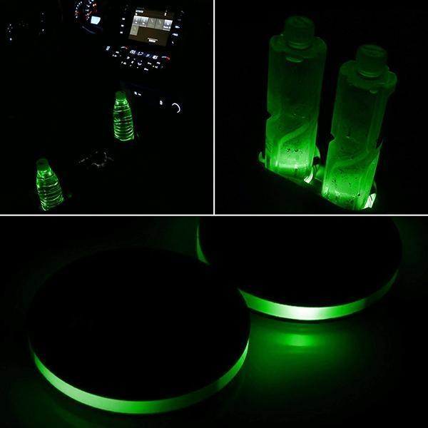 Bright LED Car Cup Holder Lights (2-Pack)