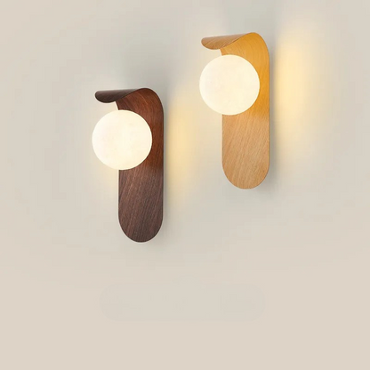 Brown Wooden Wall Light – Contemporary Style