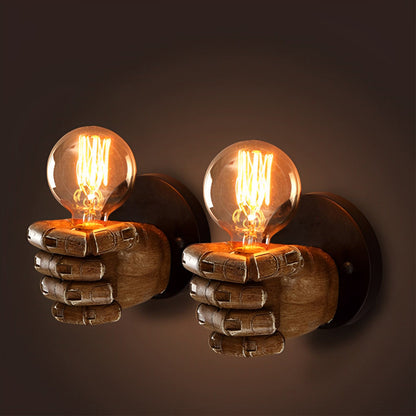 Edgy Metal Fist Wall Light Industrial Lamp Sconce