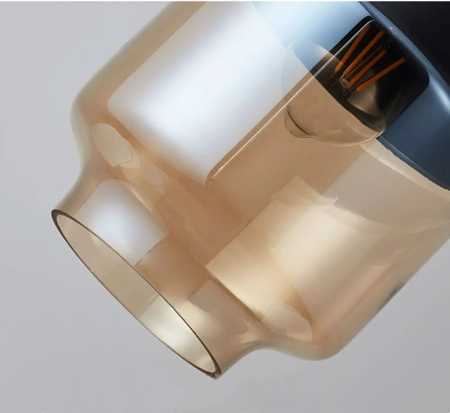 Unique Wooden Glass Hanging Lamp Adjustable