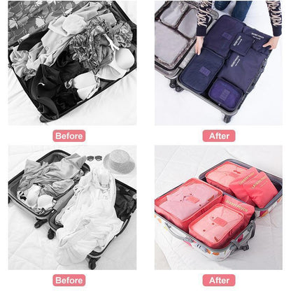 Compact Travel Bag Packing Organizers 6 Pack