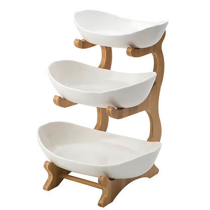 Stackable 3 Tier Plastic Fruit Bowl
