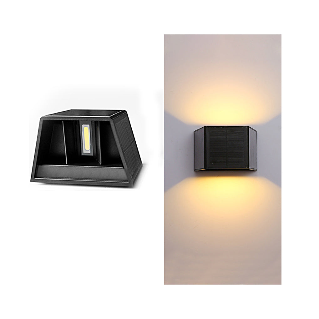 Outdoor LED Solar Powered Black Wall Lamps