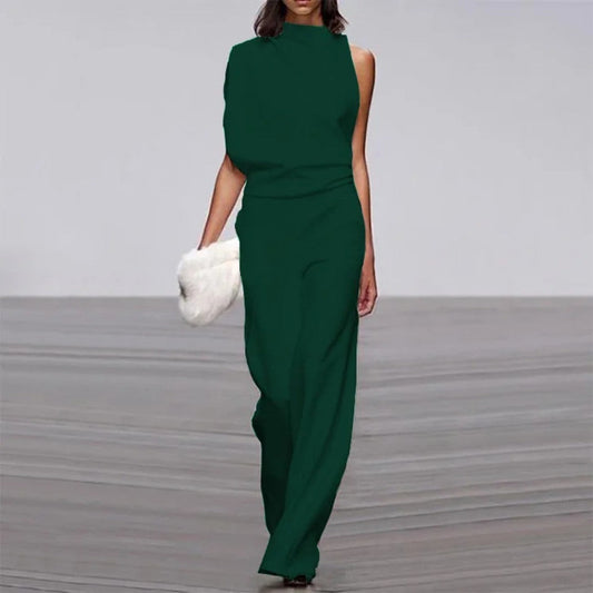 Chic Sleeveless Jumpsuit with Slim Fit and Flowy Legs - Cofik