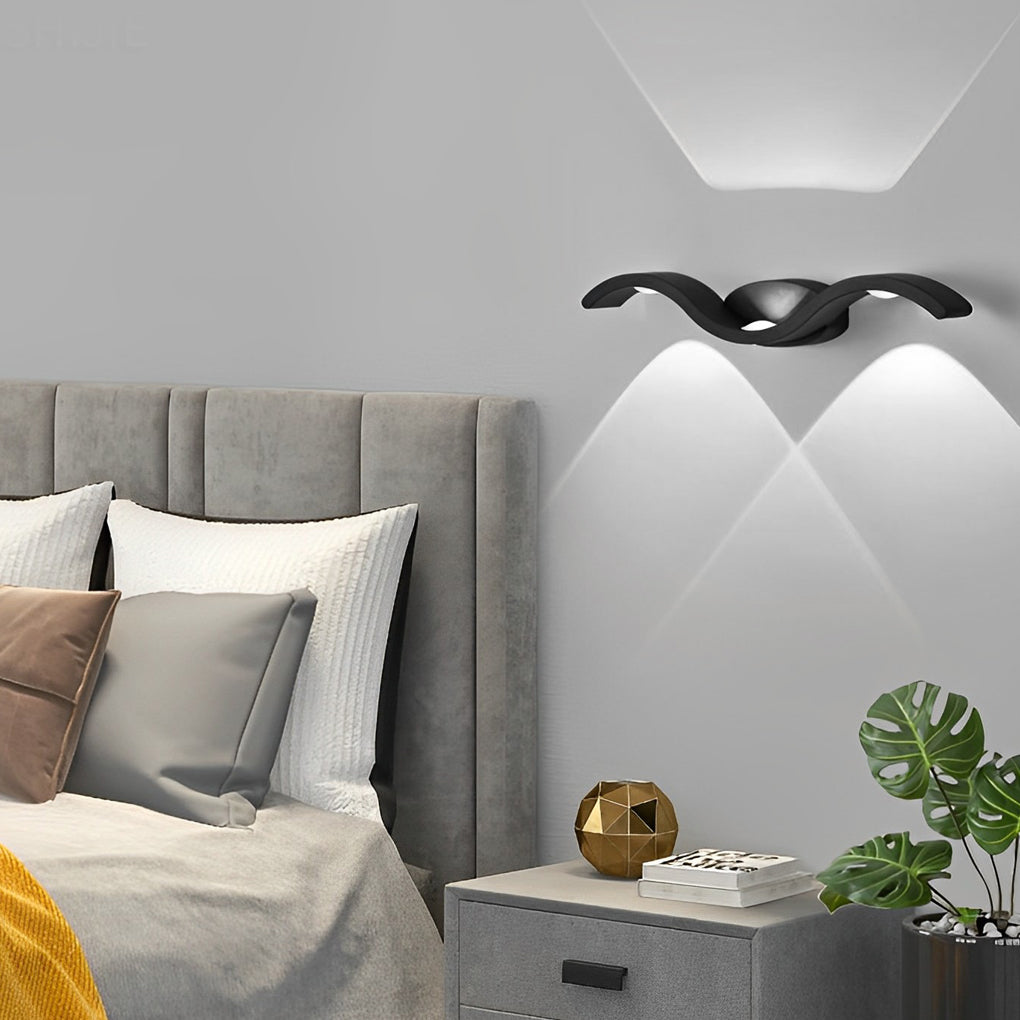 Modern Coastal Wave LED Wall Light Fixture