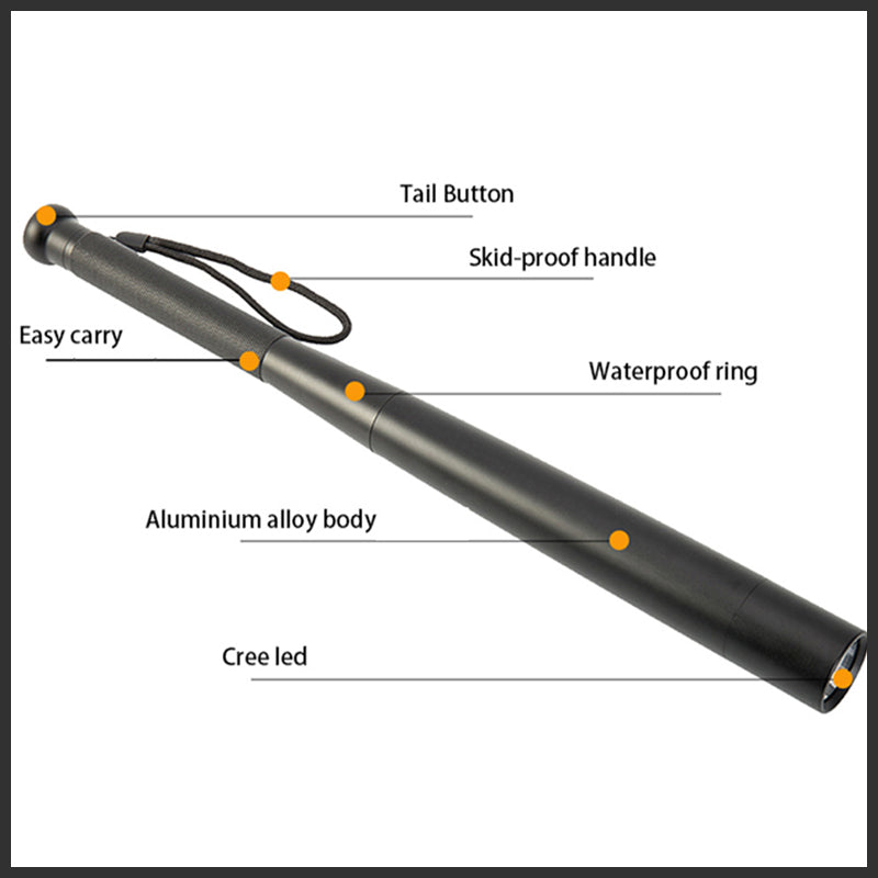 Tough Baseball Bat LED Torch with 3 Light Modes
