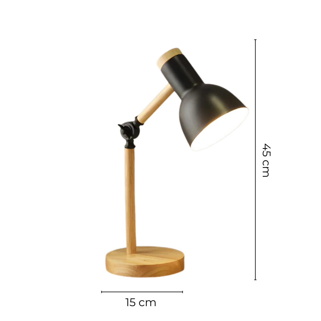 Versatile Wooden Desk LED Lamp with Adjustable Arm