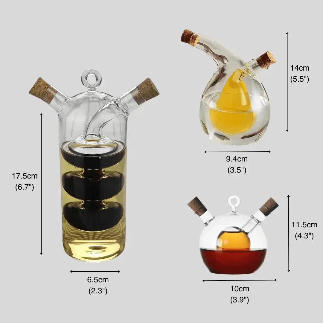 Elegant Glass Oil and Vinegar Server Set