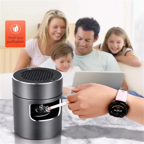 Portable Electric Ashtray with USB HEPA Air Purifier