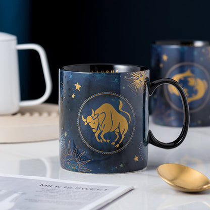 Navy Blue Astrology Ceramic Coffee Mug - Cofik