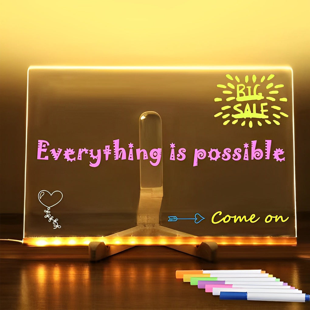 Bright LED Desk Lamp with Color Changing Message Pad