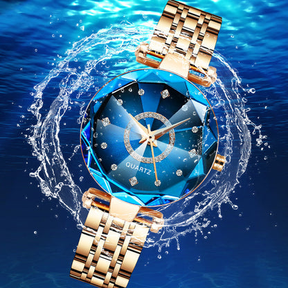 Glittering Diamond Face Women's Water Resistant Watch