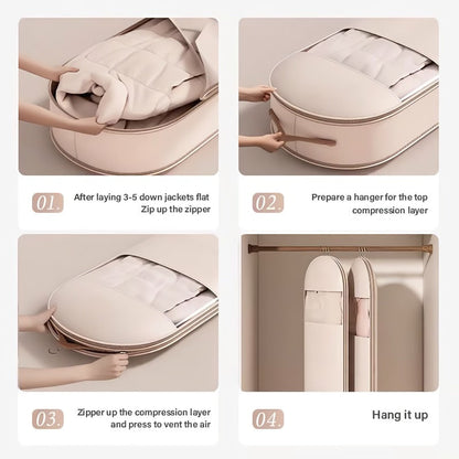 Compact Closet Hanging Storage Bag with Easy Zipper