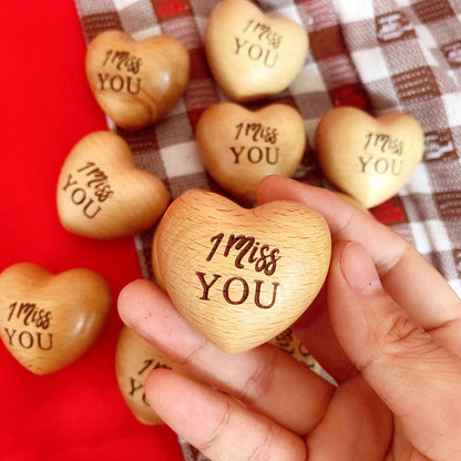 Mini Wooden Heart Charm Token