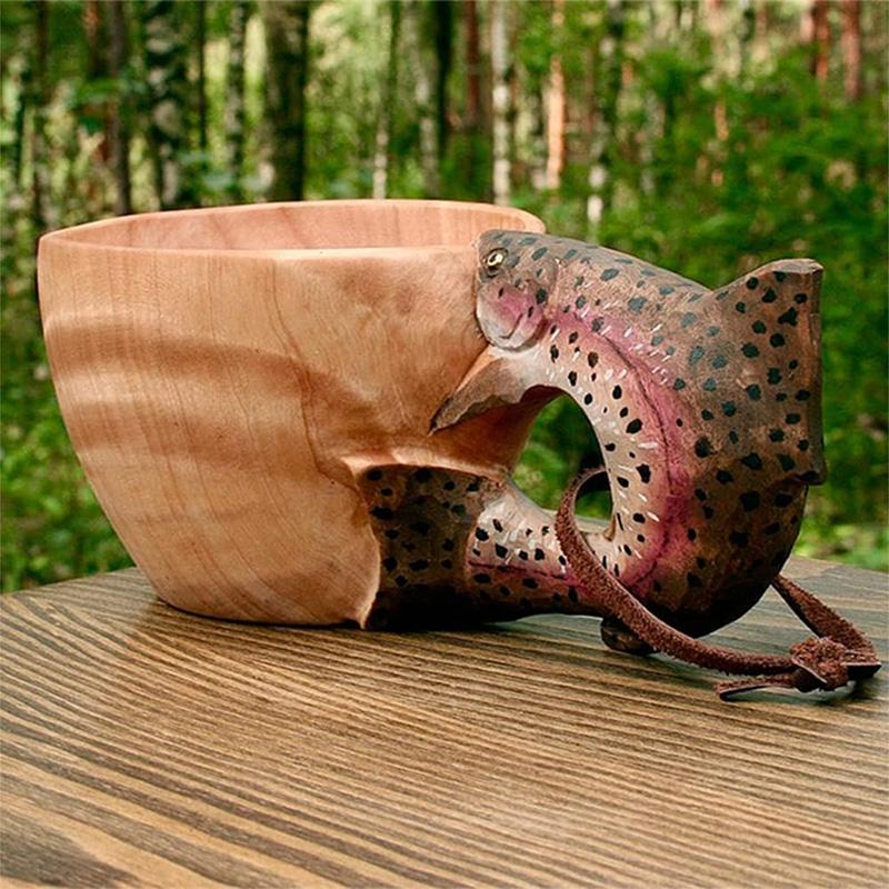 Unique Wooden Animal Coffee Mug
