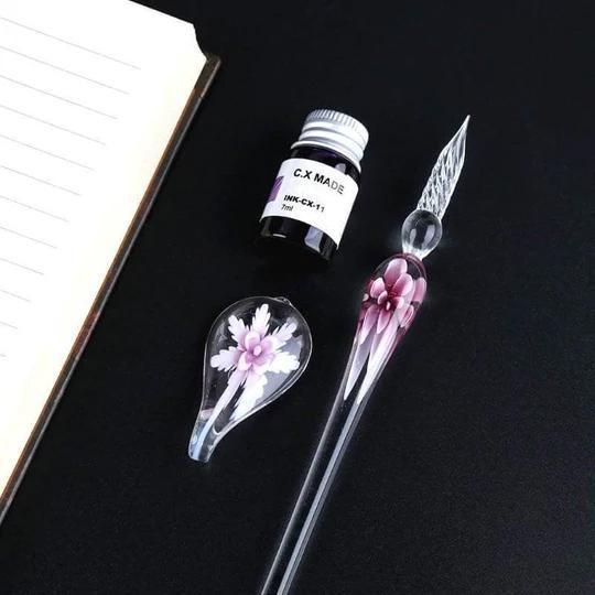Luxury Glass Calligraphy Pen Kit with Ink