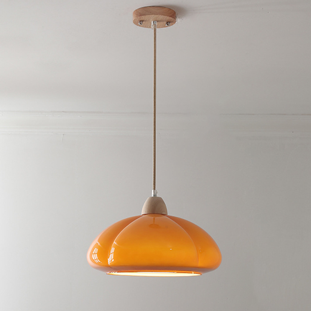 Classic Hanging Glass Pumpkin Lamp