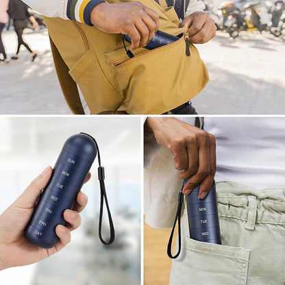 Compact Weekly Pill Box for Travel