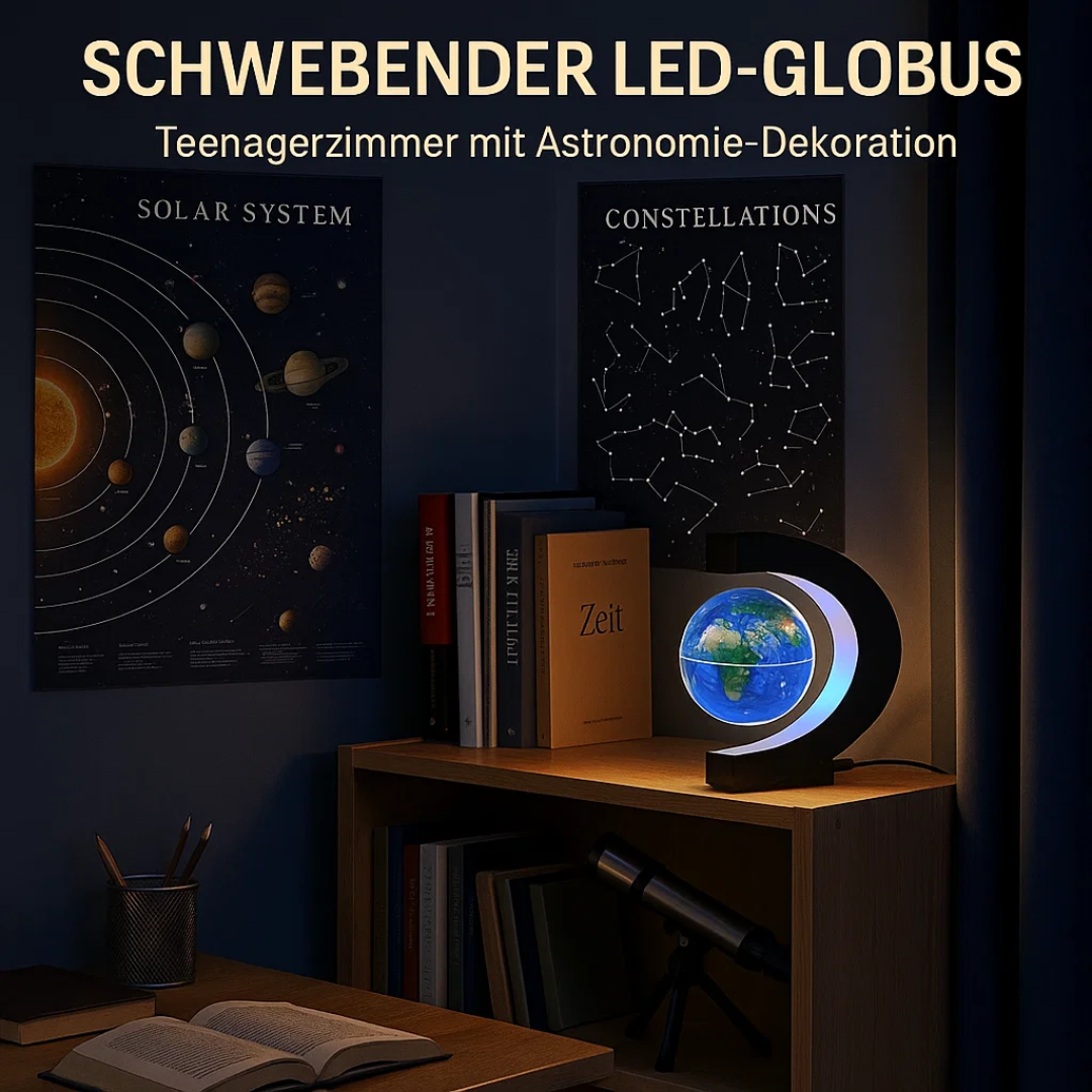 Glowing LED Floating Globe Lamp with Magnetic Base